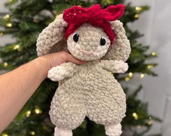 Kaningosedjur, kaninplysch, babyshowerpresent, barnrumsdekor i skogsmark, kaninälskling, handgjort gosedjur, kaninbarnrumsdekor