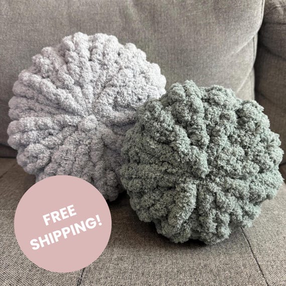 Chunky Round Pillow, Handmade Decorative Throw Pillow, Cozy Boho Home Decor, Soft Textured Floor Cushion, Modern Neutral Accent Pillow