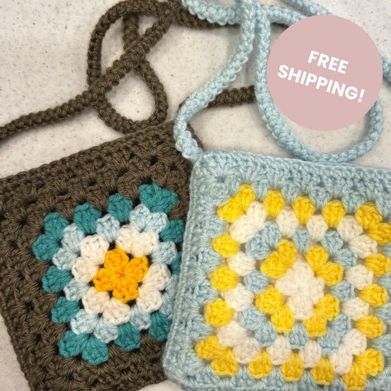 Trendy Cross Body Bag Granny Square Style, Boho Fashion, Gifts for Her, Kids Gift Ideas, Summer Accessories, Chic Fashion, Spring Purse