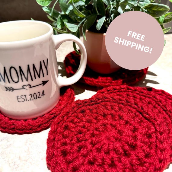 Handmade Coaster and Trivet Set, Crochet Drink Coasters & Hot Pad, Rustic Neutral Home Decor, Housewarming Gift, Kitchen Accessories