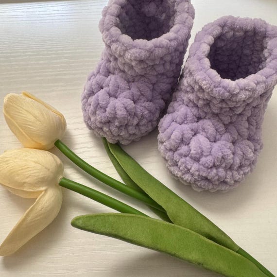 Crochet Baby Booties: Soft Polyester, Newborn to 12 Months