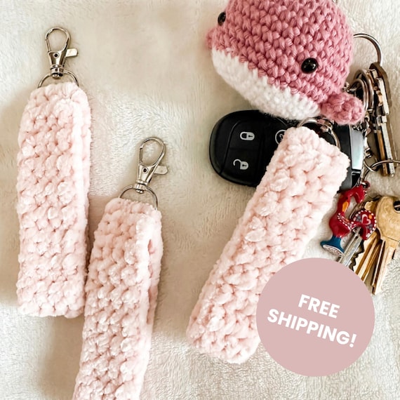 Wristlet Keychain Set of 2 – Handmade Crochet Keychains, Boho Wristlet for Keys, Cute Gift for Her, Bag or Purse Accessories