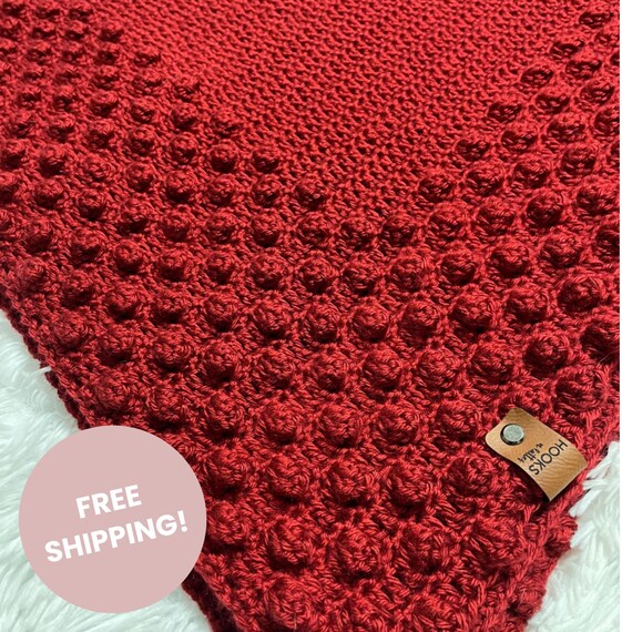Soft and Cozy Blanket, Perfect Home and Nursery Decor and Housewarming Gift, Warm Covers and Throws, Baby Blankets, Popcorn Crochet