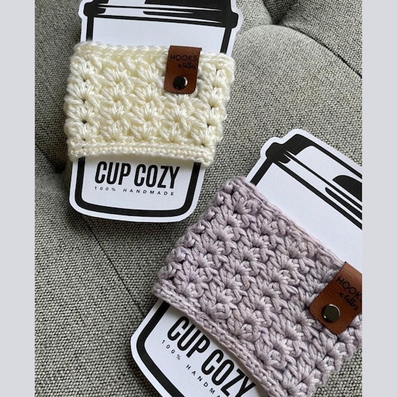 Reusable Cup Cozies, Handmade Crochet Mug Hugger Set, Eco-Friendly Drink Sleeves