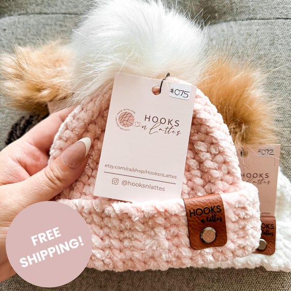 Toddler (1-3 Years Old) Winter Hat with Removable Faux Fur Pom Pom, Baby Beanie, Trendy Fall and Winter Fashion Accessories for Kids