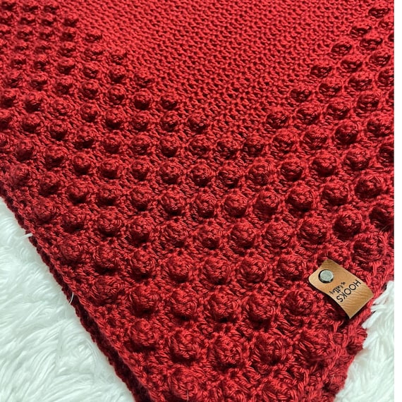 Handmade Popcorn Stitch Crochet Blanket, Soft Home and Nursery Decor