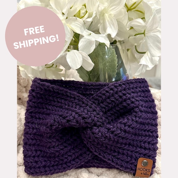 Crochet Ear Warmer Headband for Adults, Soft Knit Ear Warmer, Winter Headband for Women, Handmade Cold Weather Accessory, Gift for Her
