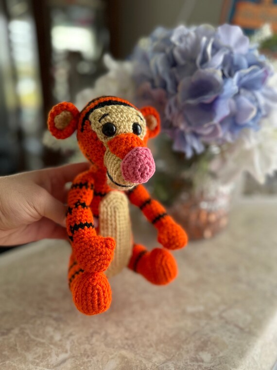 Crochet Stuffed Tiger: Handmade Acrylic Plushie, Nursery Decor
