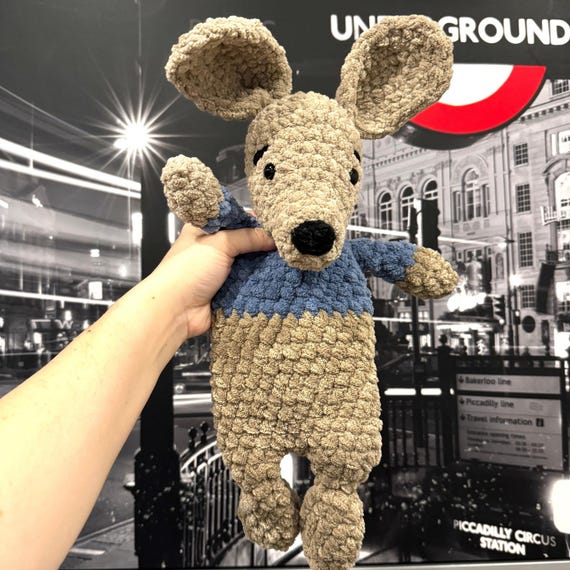 Crochet Kangaroo Snuggler, Handmade Plush Lovey Security