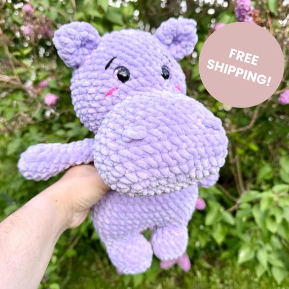Stuffed Hippo Plush Toy, Cute Stuffed Animals, Handmade Soft Toy, Animal Nursery Decor, Adorable Animals, Mini Stuffed Animals