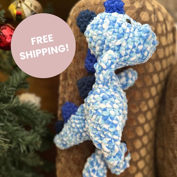 Crochet Dinosaur Snuggler, Handmade Dino Lovey Blanket, Soft Stuffed Animal Toy, Baby Shower Gift, Jurassic Nursery Decor, Baby Gift