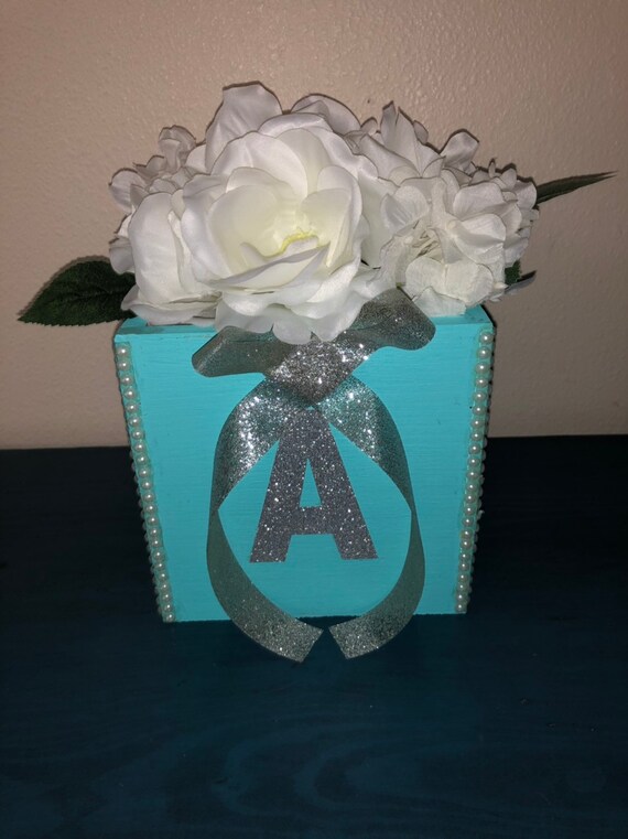 Robin Blue Baby Shower Wooden Square Baby Block Etsy