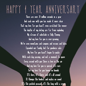 1-jarig jubileumgedicht - Bruiloft - Dating - Liefde