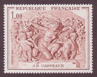 France  -  French Art stamp  -  sculpture by Jean-Baptiste Carpeax