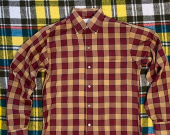 Size medium but trim s see pics for condition and measurement PREP /& PLAID Classic Pendleton prep red plaid subtle neutral blend