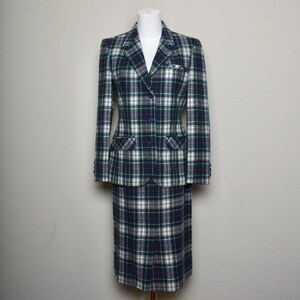 Vintage 70s Pendleton Tartan wool blazer and skirt matching set