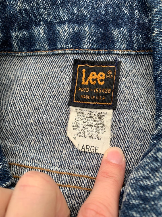 Vintage 80's XL Lee Riders acid wash indigo stone… - image 3