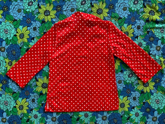 Vintage 70's Pykettes 3/4 bell sleeve polka dot b… - image 5