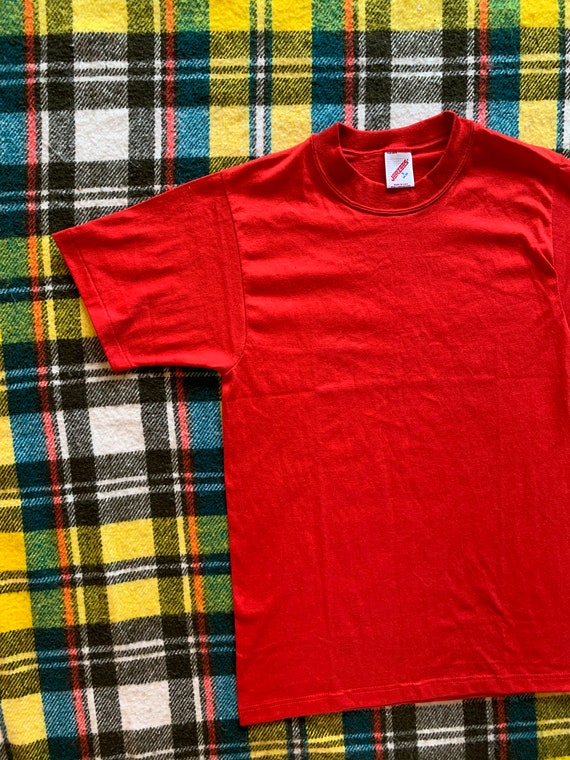 Vintage 80's blank red jerzees t-shirt - image 2