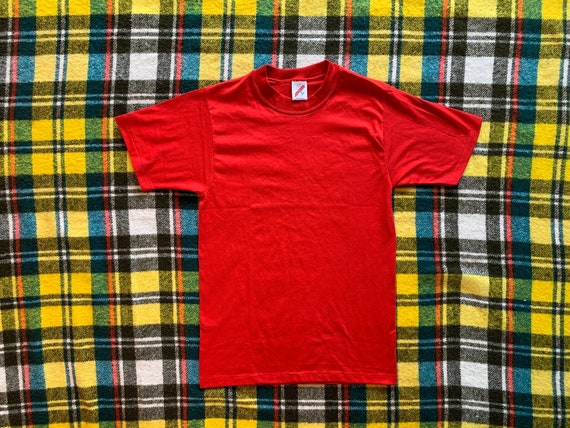 Vintage 80's blank red jerzees t-shirt - image 1