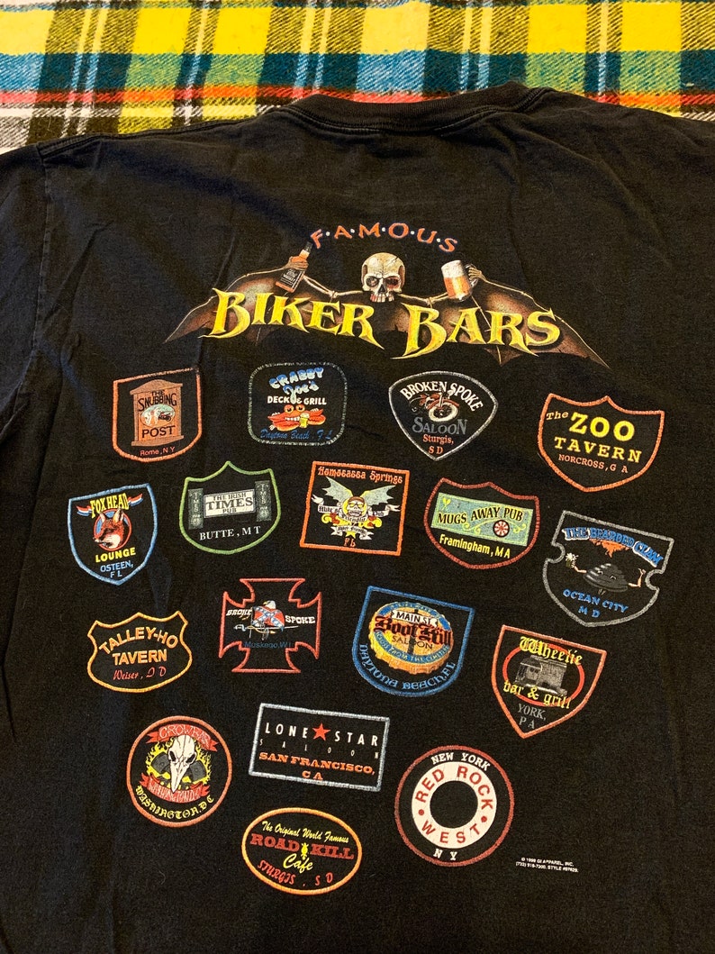 Vintage 90's Famous Biker Bars Sturgis Harley Davidson Etsy