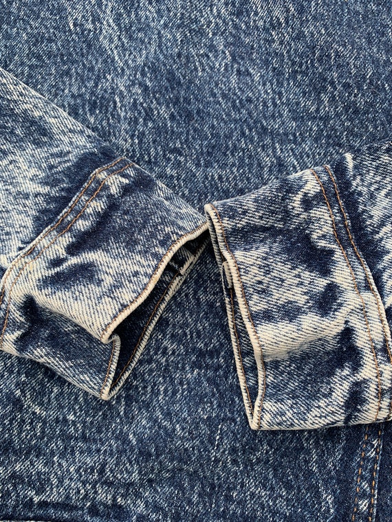 Vintage 80's XL Lee Riders acid wash indigo stone… - image 7