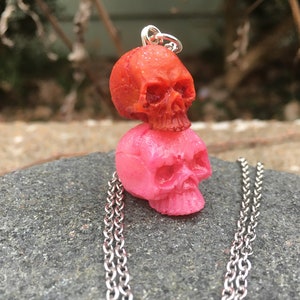 Pastel Goth | Pastel Pink | Punk Necklace | Skull Necklace | Skull Jewelry | Skulls Necklace | Valentines Gift | Self Gift | Edgy Jewelry