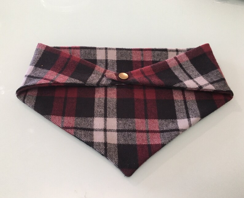 red plaid dog bandana