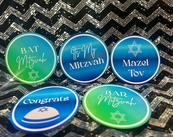Mitzvah Photo Booth Props, Bar Bat Mitzvah Signs (Set of 5)