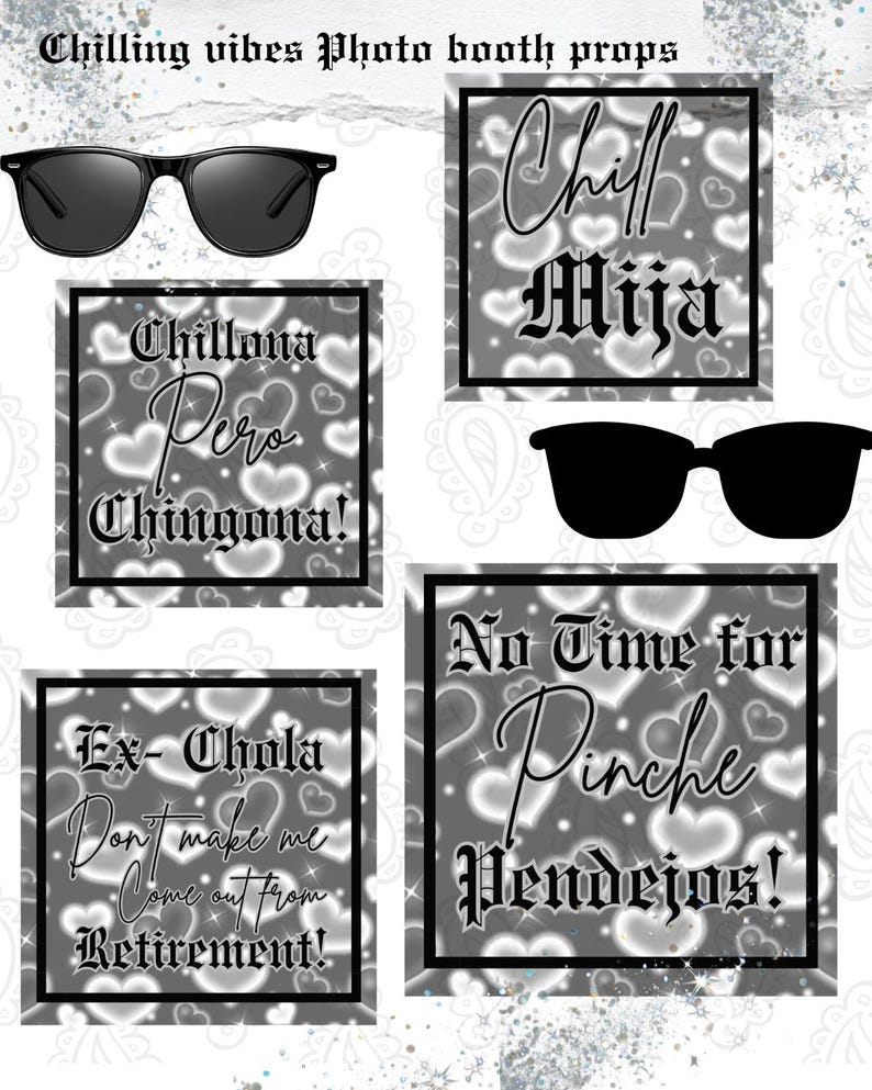 Chilling Vibes Photo Booth Props, Lowrider Party Decorations, Custom ...