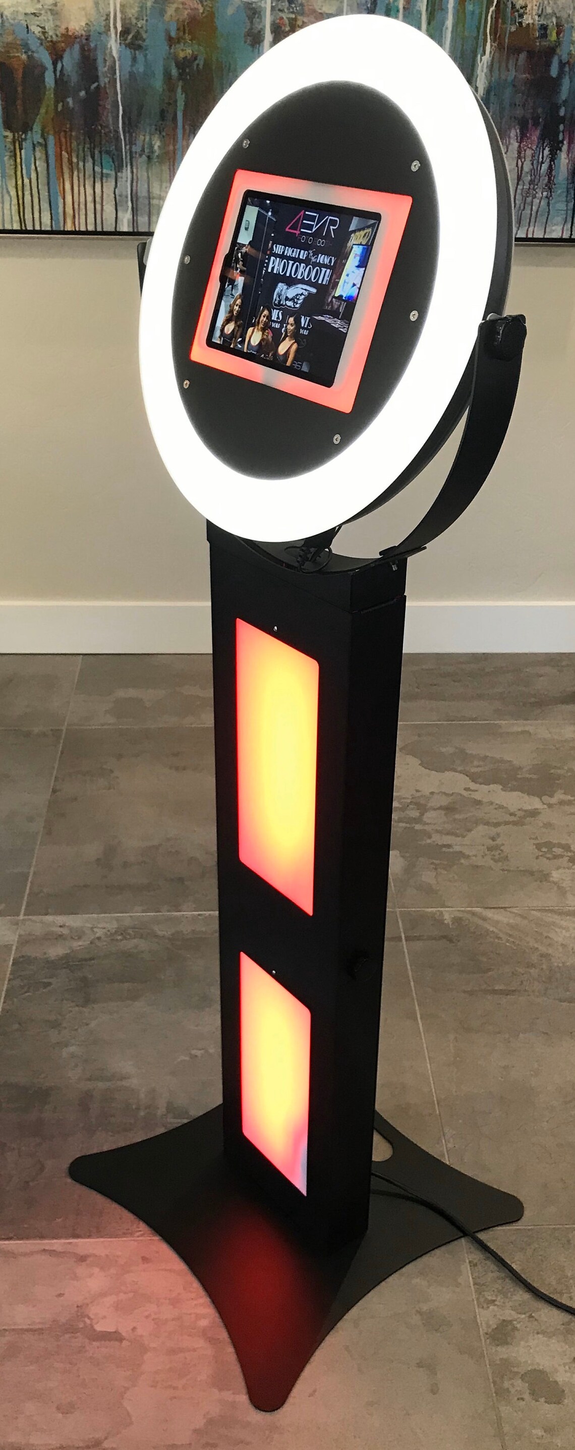 Phantom iPad Photo Booth Shell W/ LED Printer Stand Modish Booths by 4EVR Foto Made in the USA