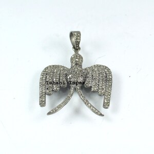 Diamond Pendant Jewelry Natural Rose Cut Diamond & 925 Sterling Silver Pendant Victorian Diamond Pendant Jewelry