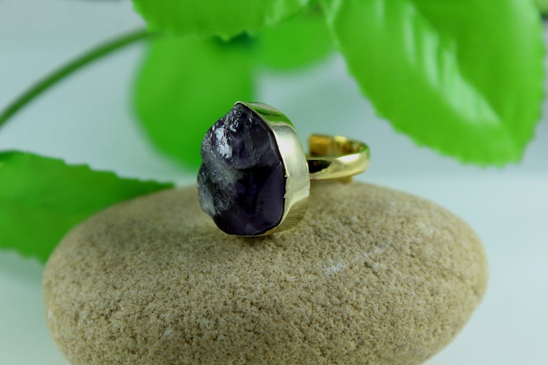 Handmade Ring Natural Amethyst Rough Gemstones Brass Ring Solid Brass /& Gold Plated Jewelry Handmade Ring Jewelry Solid Brass Ring SJ-06