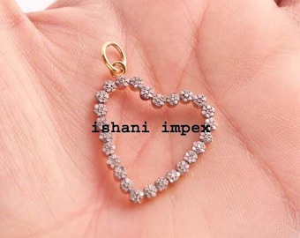 Colgante victoriano de plata de ley 925 con diamante natural de talla rosa