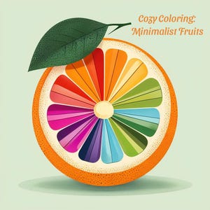 Minimalist Fruit Coloring, 3D Coloring Pages, Fruit Art, Relaxing Coloring, Cozy Hobby