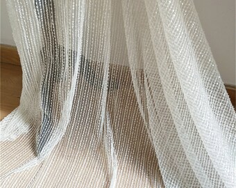 Heavy 3D Beaded Lace Fabric: Tulle Embroidery for Wedding Dress