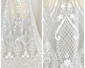 Exquisite Embroidery Lace Fabric Wedding Dress Fabric Bridal Lace Gown Lace Fabric Mesh Floral Lace Fabric By The Yard