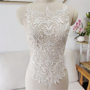 Floral Lace Applique: Embroidered Bridal Bodice Patch