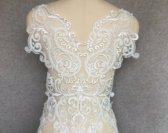 3D Beaded Lace Applique: Luxury Embroidery for Gown Dress