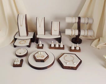 Solid Wood Jewelry Display Tray: Microfiber Elegant Organizer