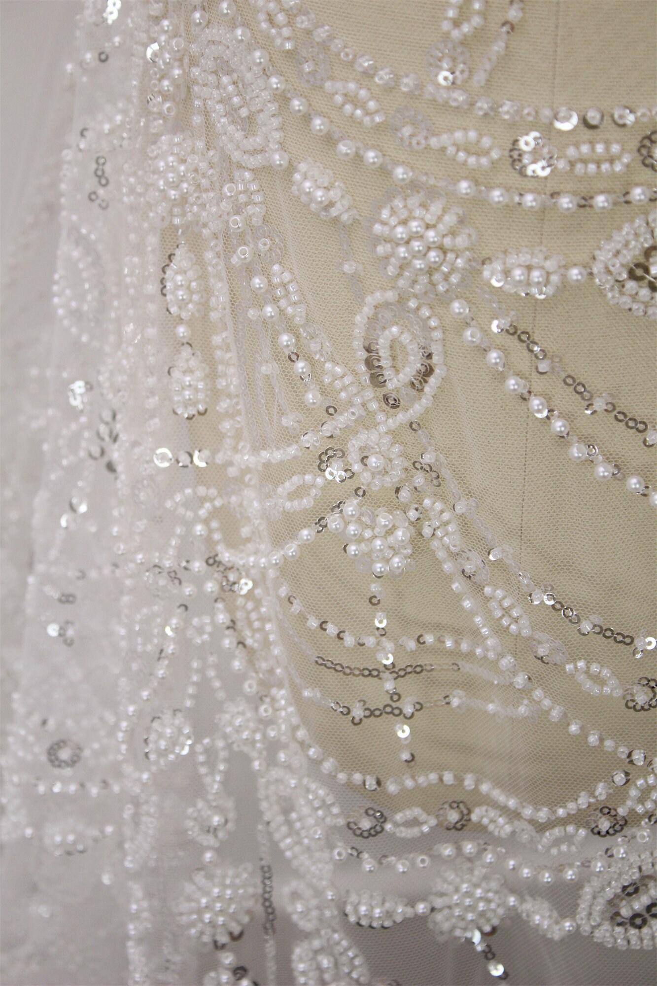 Luxury Beaded Lace Fabric Wedding Dress Fabric Embroidery - Etsy