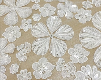 Floral Beaded Lace Fabric: Luxury Couture Wedding Dress Lace