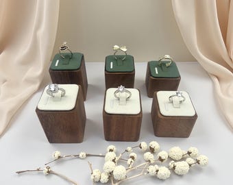 Solid Wood Jewelry Display Organizer: Ring, Necklace, Earring Trays