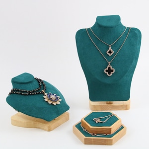 Wood Jewelry Display Set, Necklace Display Set, Jewelry Display, Bust Accessories Display, Scarf Display, Jewelry Storage