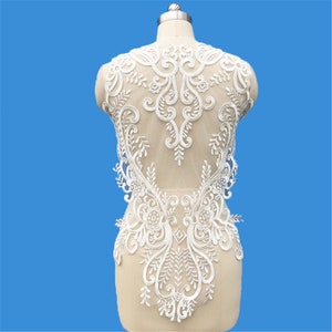 Extra Large Bridal Lace Applique: Embroidered Wedding Dress Lace