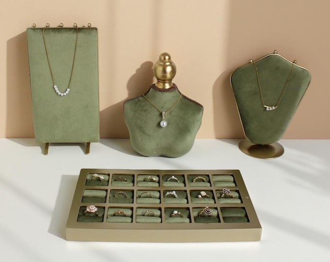 Jewelry Display Set: Necklace, Bracelet & Earring Holder