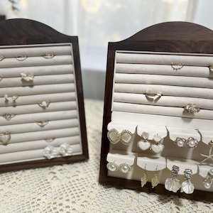 Walnuss Schmuck Display Aufhänger Ring Halter Ohrring Organizer Fotografie Hochzeitsdeko Prop Verlobungsgeschenk für ihre Tochter Geburtstag