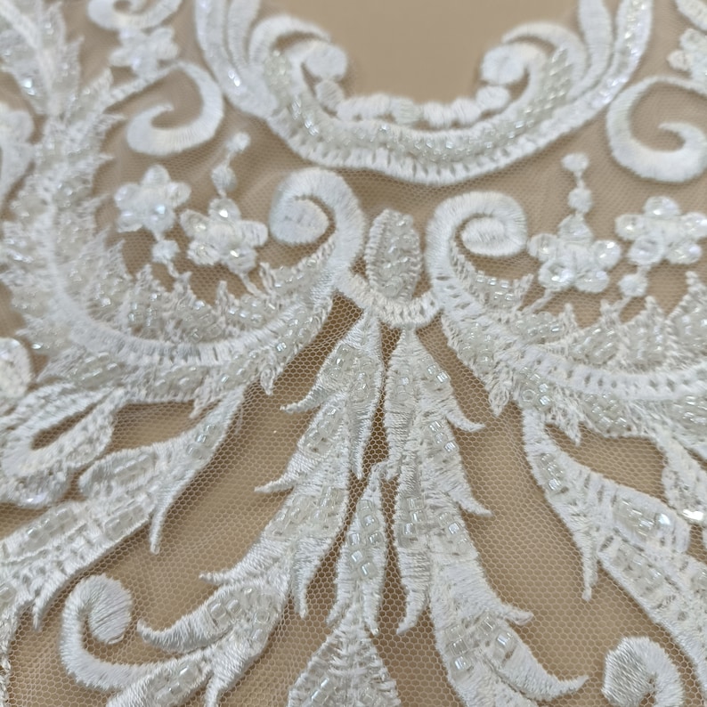 High Quality Beaded Lace Applique Extra Large Bridal Lace Etsy