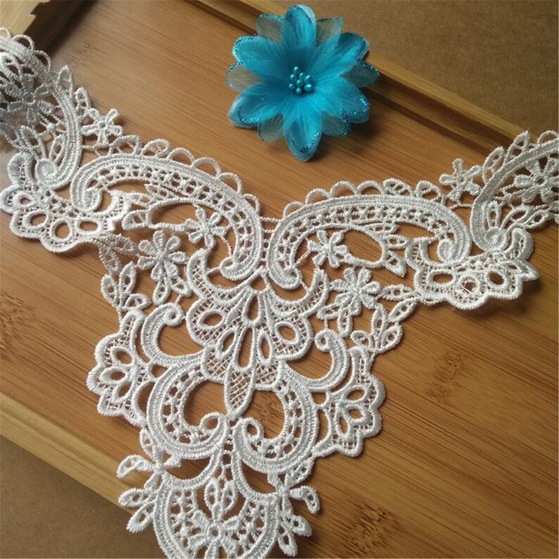Exquisite Embroidery Lace Collar Applique Mesh Lace Applique Etsy