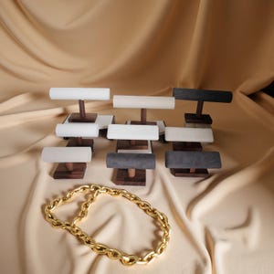 Wood Jewelry Display Stand: Necklace, Ring & Earring Organizer